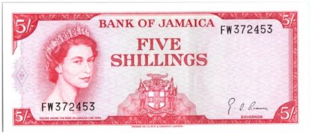 Jamaïque 5 Schillings Elisabeth II - Rivière