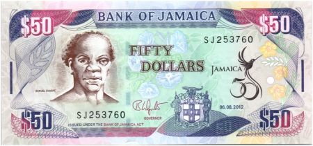 Jamaïque 50 Dollars Sharpe - 50 Ans de l\'Indépendance 2012