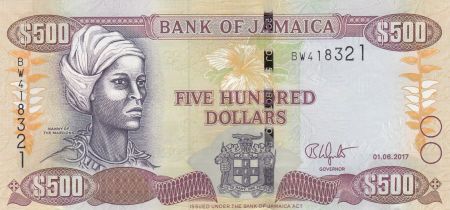 Jamaïque 500 Dollars - Nanny of the Marrons - Port Royal 2017