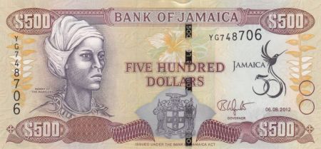 Jamaïque 500 Dollars 50 e Anniversaire de l\'indépendance - 2012