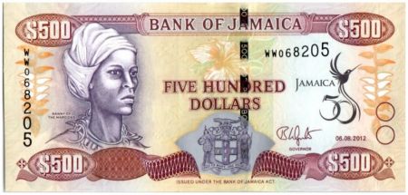 Jamaïque 500 Dollars 50 e Anniversaire de l\'indépendance
