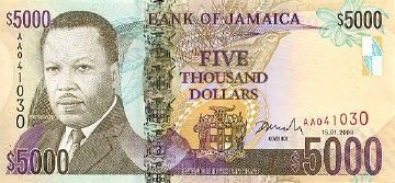 Jamaïque 5000 Dollars Hugh Hearer - Autoroute