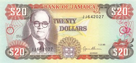 Jamaïque JAMAIQUE  NOEL NETHERSOLE - 20 DOLLARS 1995 - P.NEUF