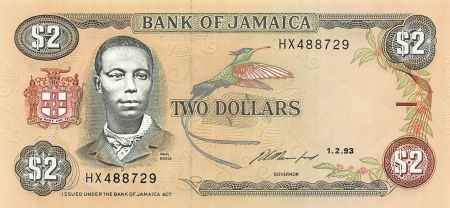 Jamaïque JAMAIQUE  PAUL BOGLE - 2 DOLLARS 1993 - P.NEUF