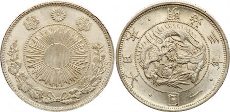 Japon 1 Yen Dragon  - 1870  Meiji An 3 - Argent