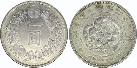 Japon 1 Yen Dragon  - 1895 Meiji 27 2 em ex