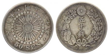 Japon 50 Sen, Fleur - Années variées 1913 à 1926