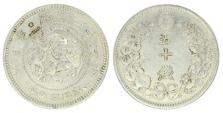 Japon 50 Sen, Fleur - Dragon - 1898 YR. 31 - 3ème ex.