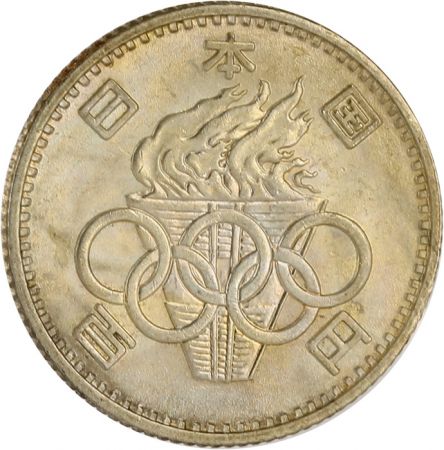Japon Jeux Olympiques de Tokyo - Flamme et anneaux - 100 yens 1964 (39) Argent
