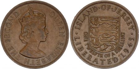 Jersey 1 Penny - Elisabeth II - Libération de Jersey 1945 - 1954