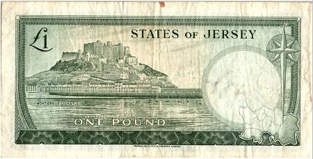 Jersey 1 Pound Elisabeth II - Chateau de Mont Orgueil - 1963 - TB+ - P.8b