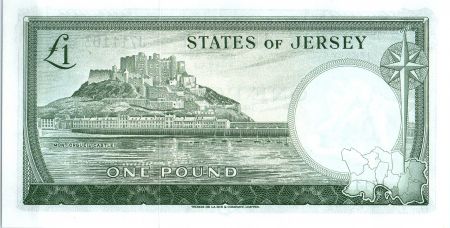 Jersey 1 Pound Elisabeth II - Chateau de Mont Orgueil - 1963