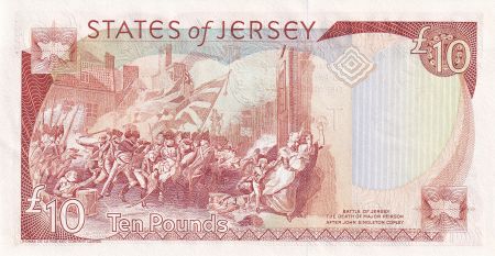 Jersey 10 Pounds - Elisabeth II - ND (1989) - Série CC - Petit numéro - P.17