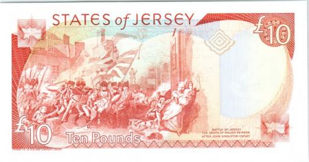Jersey 10 Pounds Elisabeth II - Bataille de Jersey - 2000