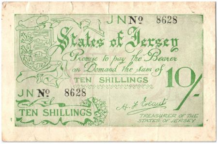 Jersey 10 Shillings Femme et Vaches - 1941