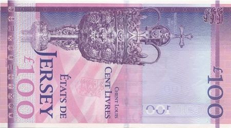 Jersey 100 Pounds, avec folder Elisabeth II - Jubilé de la Reine - 2012
