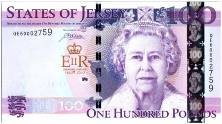 Jersey 100 Pounds Elisabeth II - Jubilé de la Reine