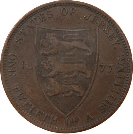 Jersey JERSEY  VICTORIA - 1/12 SHILLING 1877 H