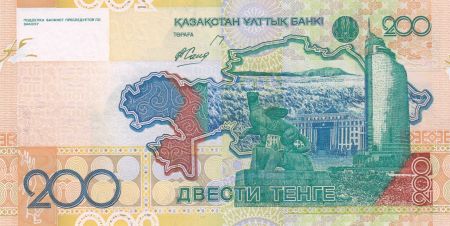 Kazakhstan 200 Tengé Main, monuments - Carte - 2006