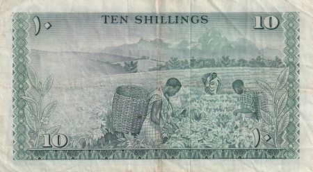 Kenya 10 Shillings - Mzee Jomo Kenyatta - Récolte - 1968 - Série A.18 - P.2c