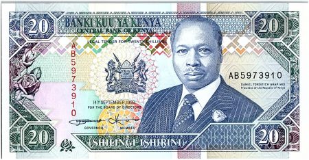 Kenya 20 Shillings  - Daniel Toroitich Arap Moi -1993