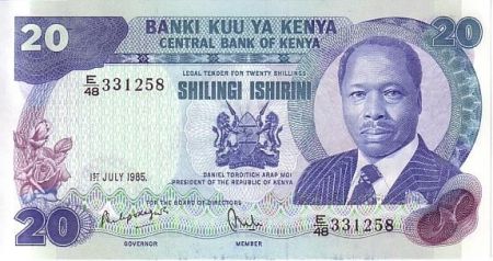 Kenya 20 Shillings 1985 - Prés. D. Toroitich Arap Moi - Femmes lisant