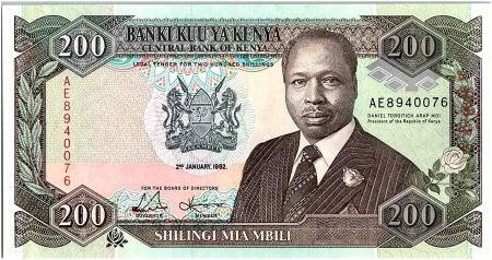 Kenya 200 Shillings  - Daniel Toroitich Arap Moi -1992