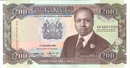 Kenya 200 Shillings 1994 - Prés. D. Toroitich Arap Moi - Monument