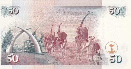 Kenya 50 Shillings - M. J. Kenyatta - Chameaux - 1996 - Série AB - P.36a1