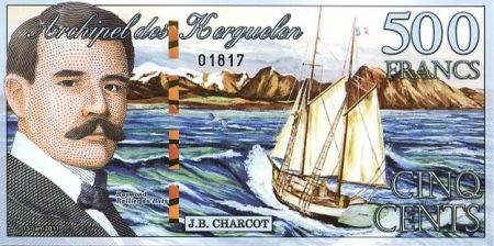 Kerguelen (Archipel des) 500 Francs, J.B. Charcot, voilier - Chat - 2011