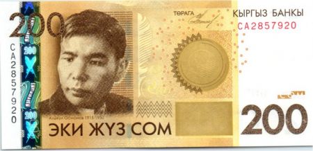 Kirghizstan 200 Som Alikul Osmonov - 2010