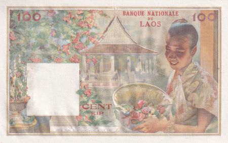 Laos 100 Kip - S. Vong - Femme - ND (1957) - Spécimen - P.6s