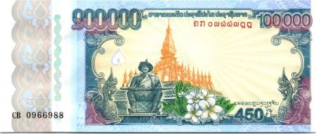 Laos 100000 Kip, Chao Zaysettha - 450 ans de la Nation - 2010