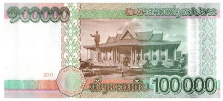 Laos 100000 Kip Kaysone Phomvihane - Maison