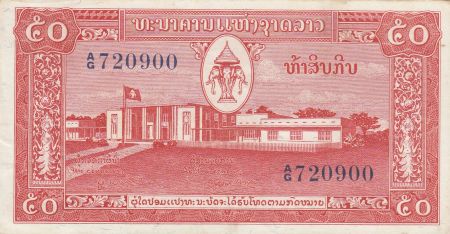 Laos 50 Kip Assemblée nationale - Eléphant 1957 Série AG