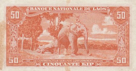 Laos 50 Kip Assemblée nationale - Eléphant 1957 Série AJ