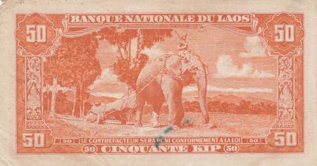 Laos 50 Kip Assemblée nationale - Eléphant 1957 Série AL
