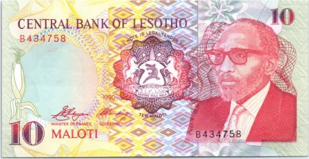Lesotho 10 Maloti Roi Moshoeshoe II - Cavalier de Bashotho - 1990