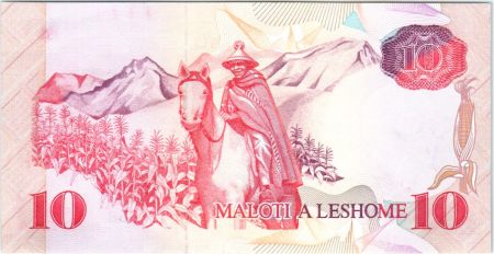 Lesotho 10 Maloti Roi Moshoeshoe II - Cavalier de Bashotho - 1990