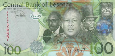Lesotho 100 Maloti Roi Letsie III - Troupeau - 2013