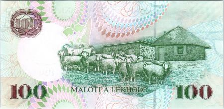 Lesotho 100 Maloti Roi Moshoeshoe I - Troupeau - 2009