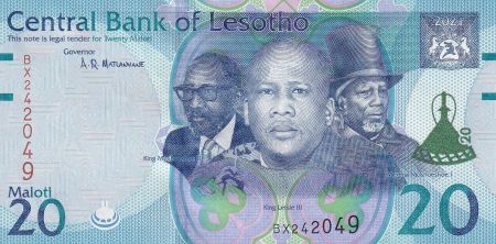 Lesotho 20 Maloti - Rois - Cases - 2021 - P.NEW