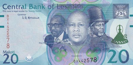 Lesotho 20 Maloti - Rois - Maisons - 2021 - P.NEW