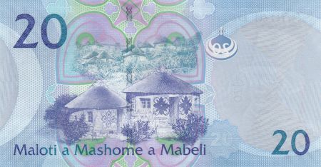 Lesotho 20 Maloti Roi Letsie III - Village - 2013