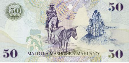 Lesotho Billet 50 Maloti LESOTHO 2001 à 2009 - Roi Moshoeshoe Ier