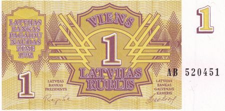 Lettonie 1 Rubli - 1992 - P.35