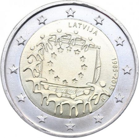 Lettonie 2 Euro 30 ans du Drapeau Européen - 2015