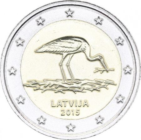 Lettonie 2 Euro Cigogne - 2015