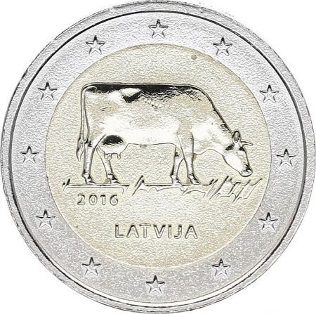 Lettonie 2 Euro Vache Brune de Lettonie - 2016