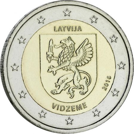Lettonie 2 Euros Commémo. BU Coincard LETTONIE 2016 - Vidzeme